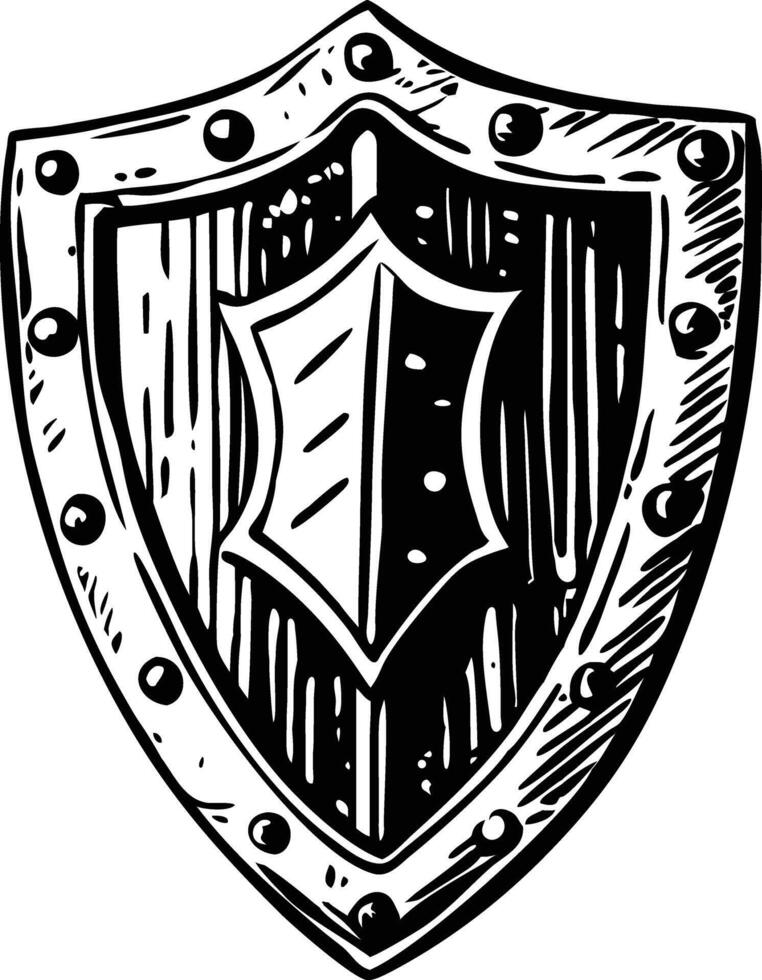 Gladiator shield illustration in vintage style vector