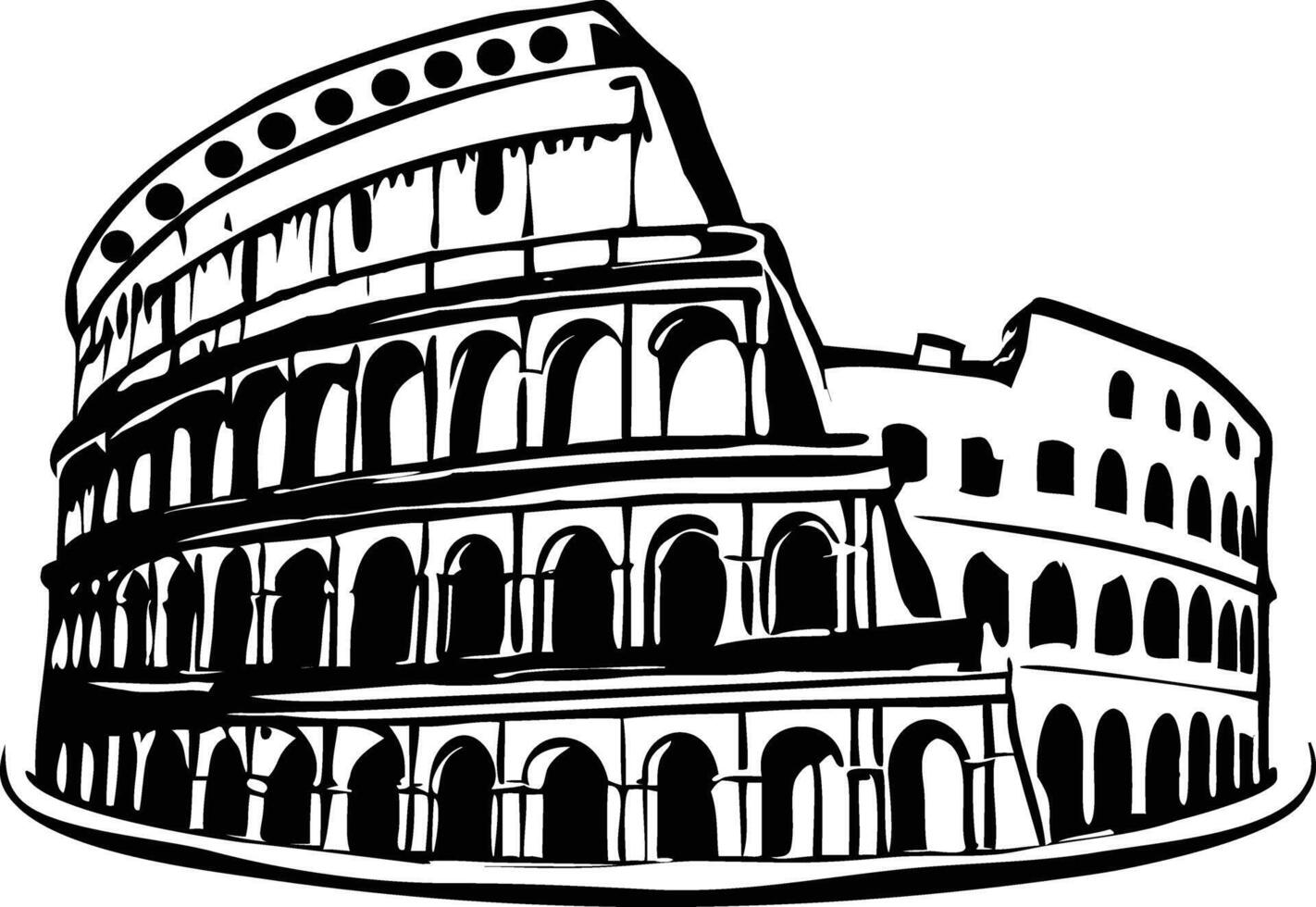 Roman colosseum illustration in vintage style vector