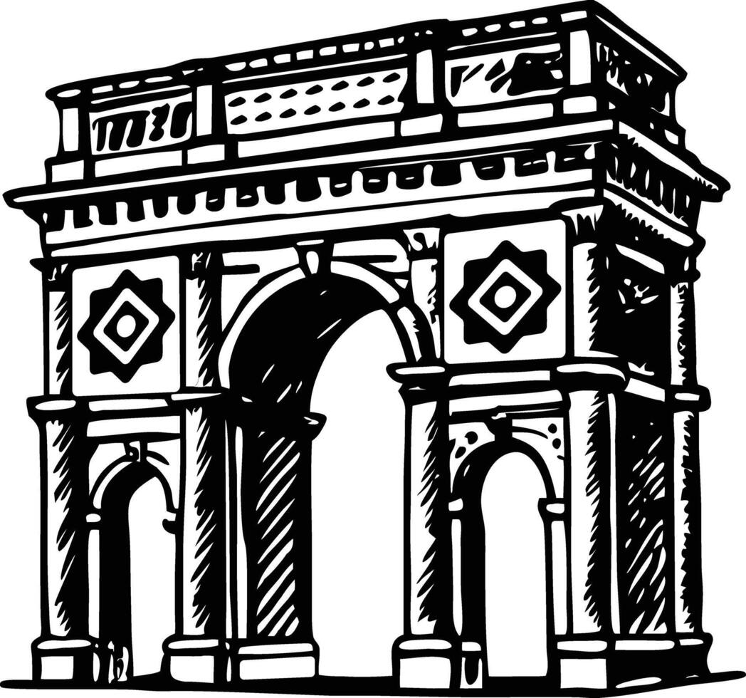 A vintage illustration of roman triumphal vector
