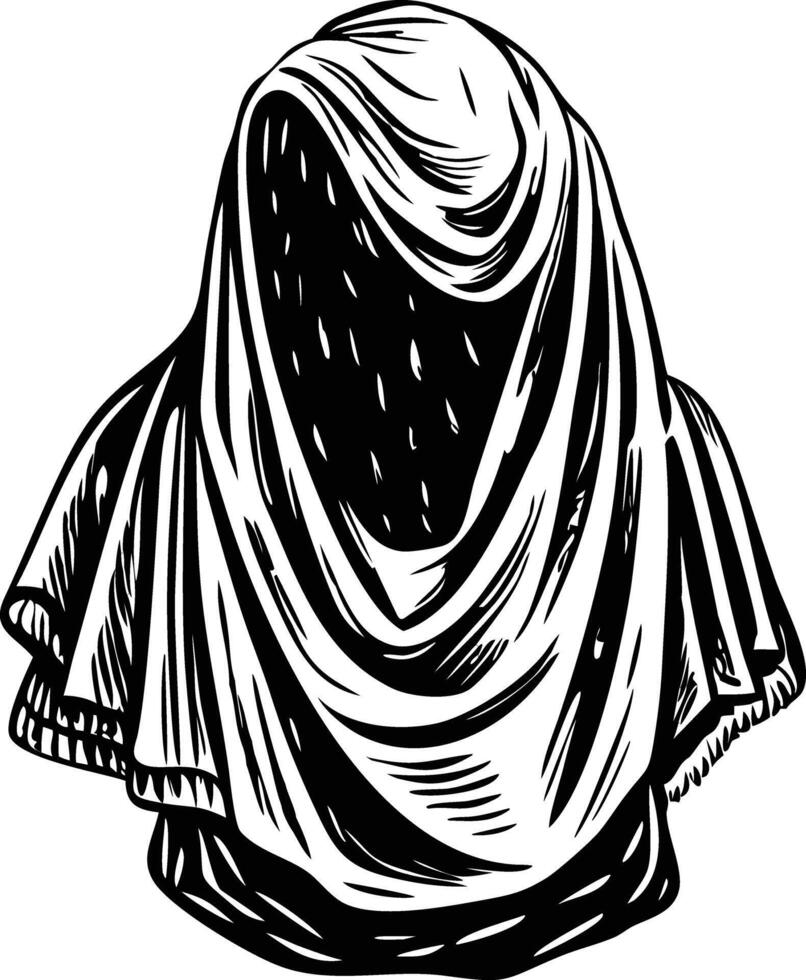Veil cloth illustration in vintage style vector