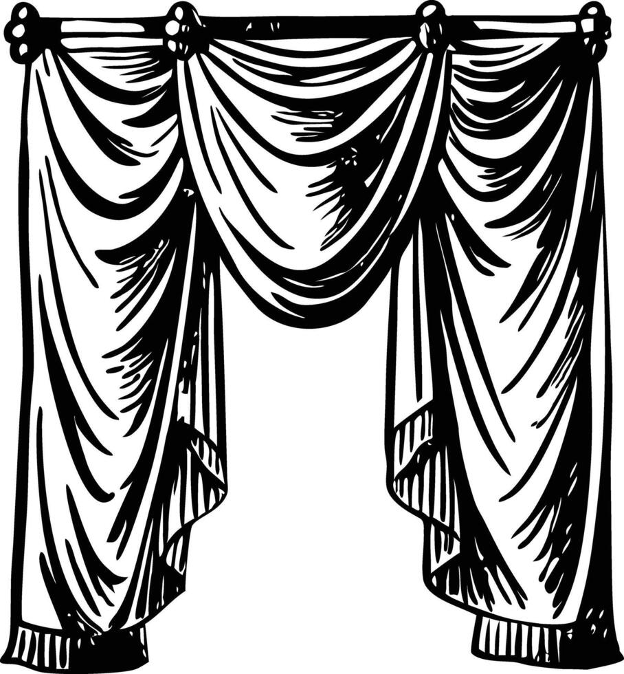 Toga curtains illustration in vintage style vector
