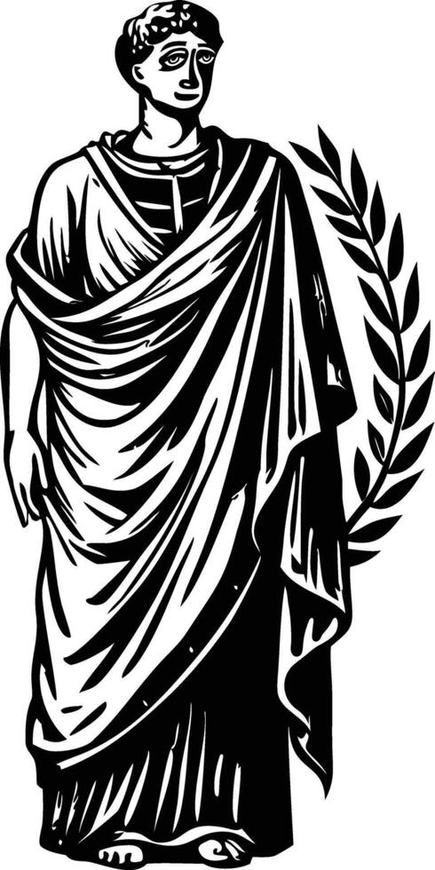 Ancient roman toga illustration in vintage style vector