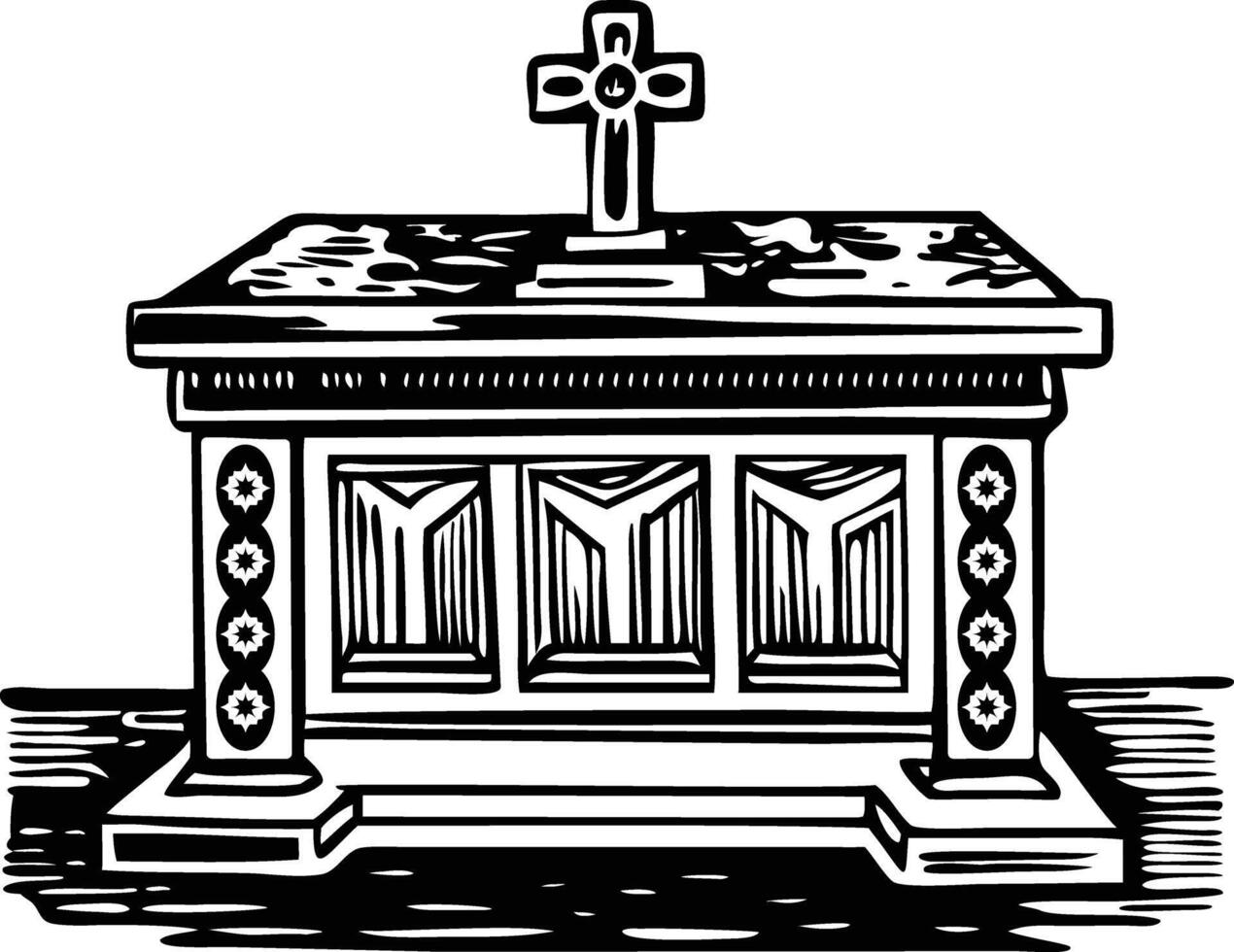 Holy altar illustration in vintage style vector