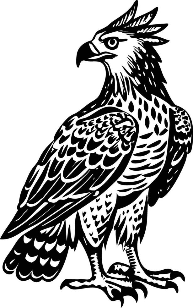 A vintage style illustration of crowned eagle vector