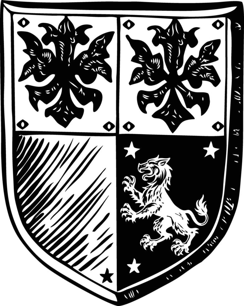 A vintage illustration of heraldic shield vector