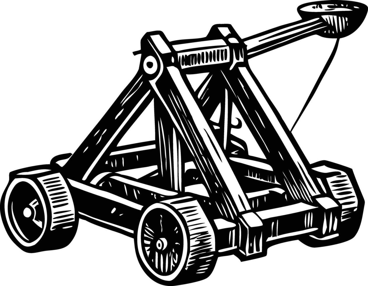 Siege catapult vintage style illustration vector