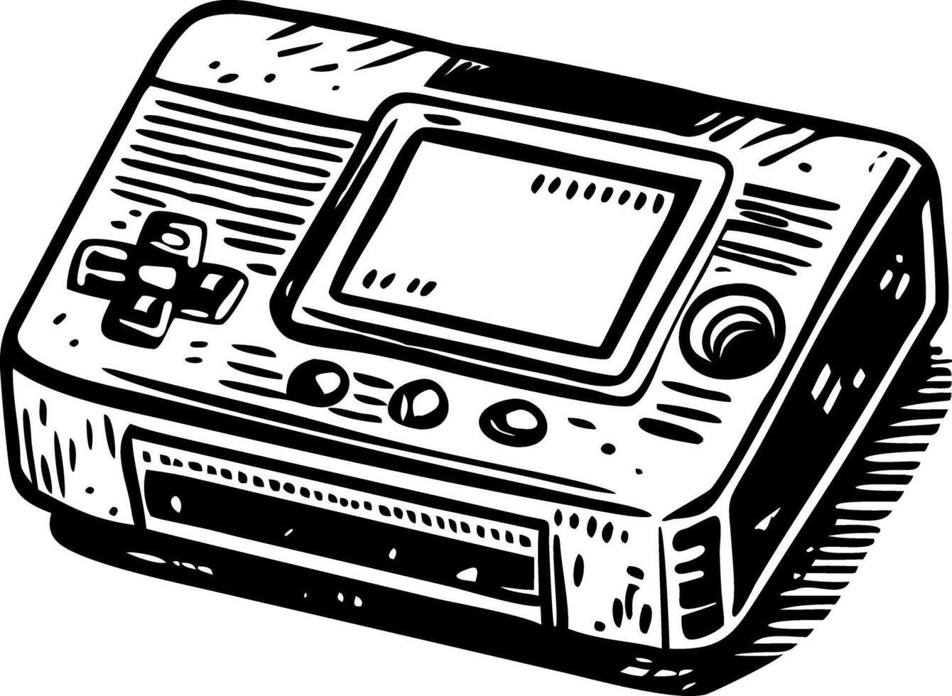 Sketchy illustration of a vintage gaming console vector