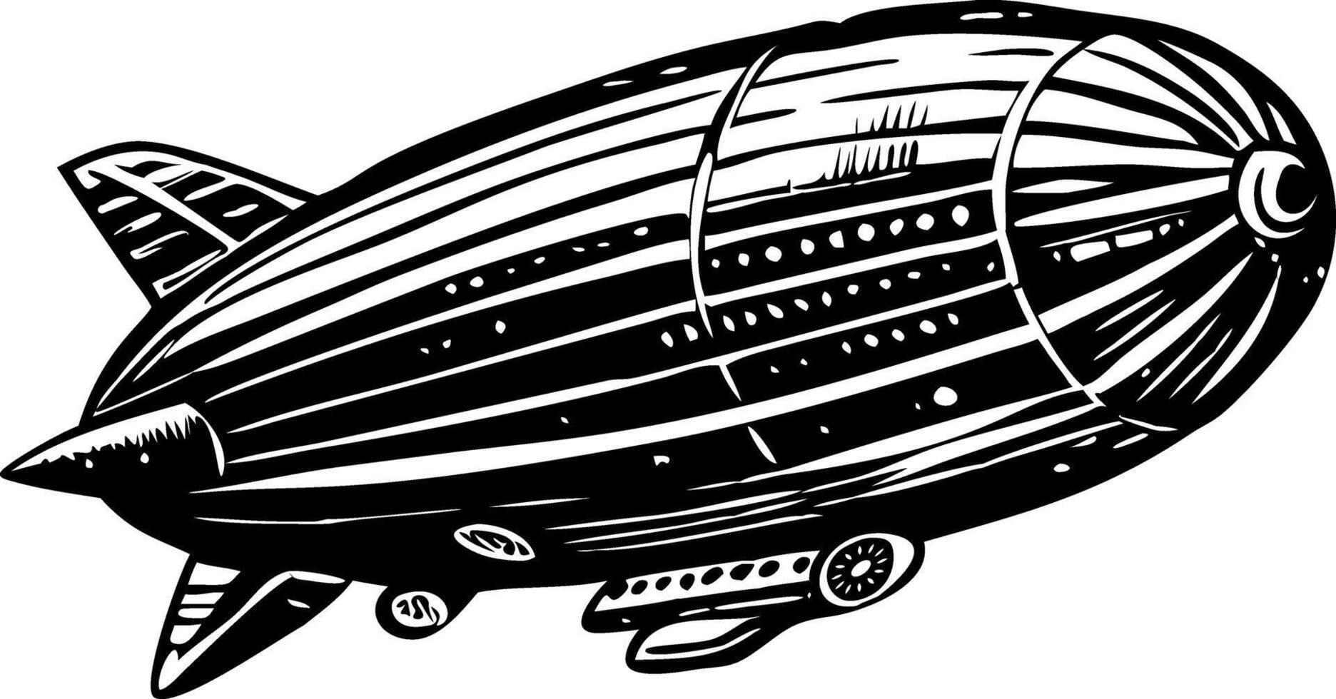 Vintage illustration depicting a rigid airship vector