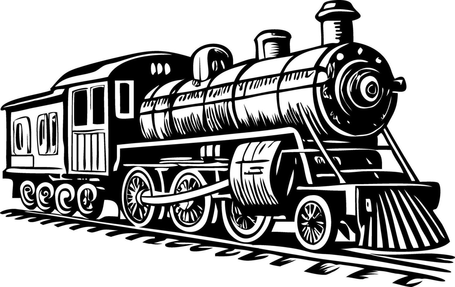 Vintage illustration of a steam locomotive vector