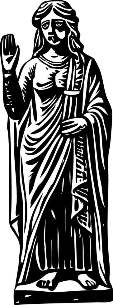 Sketchy style illustration depicting a statue vector