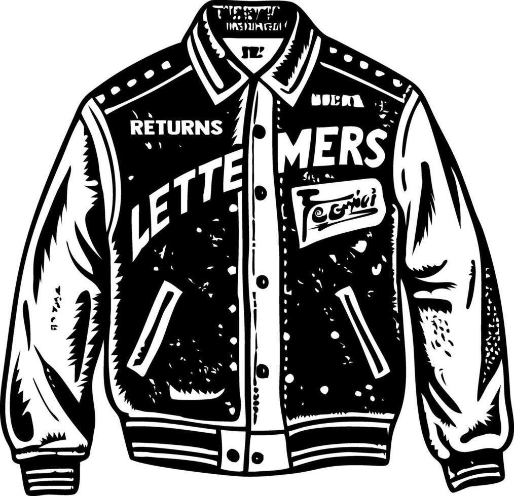 Sketchy illustration depicting letterman jacket vector