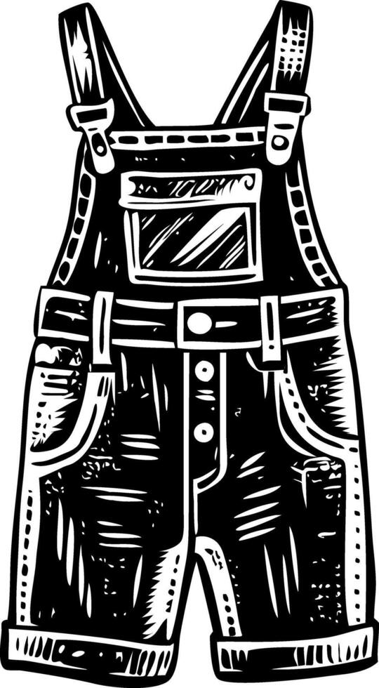 Retro overalls vintage style illustration vector