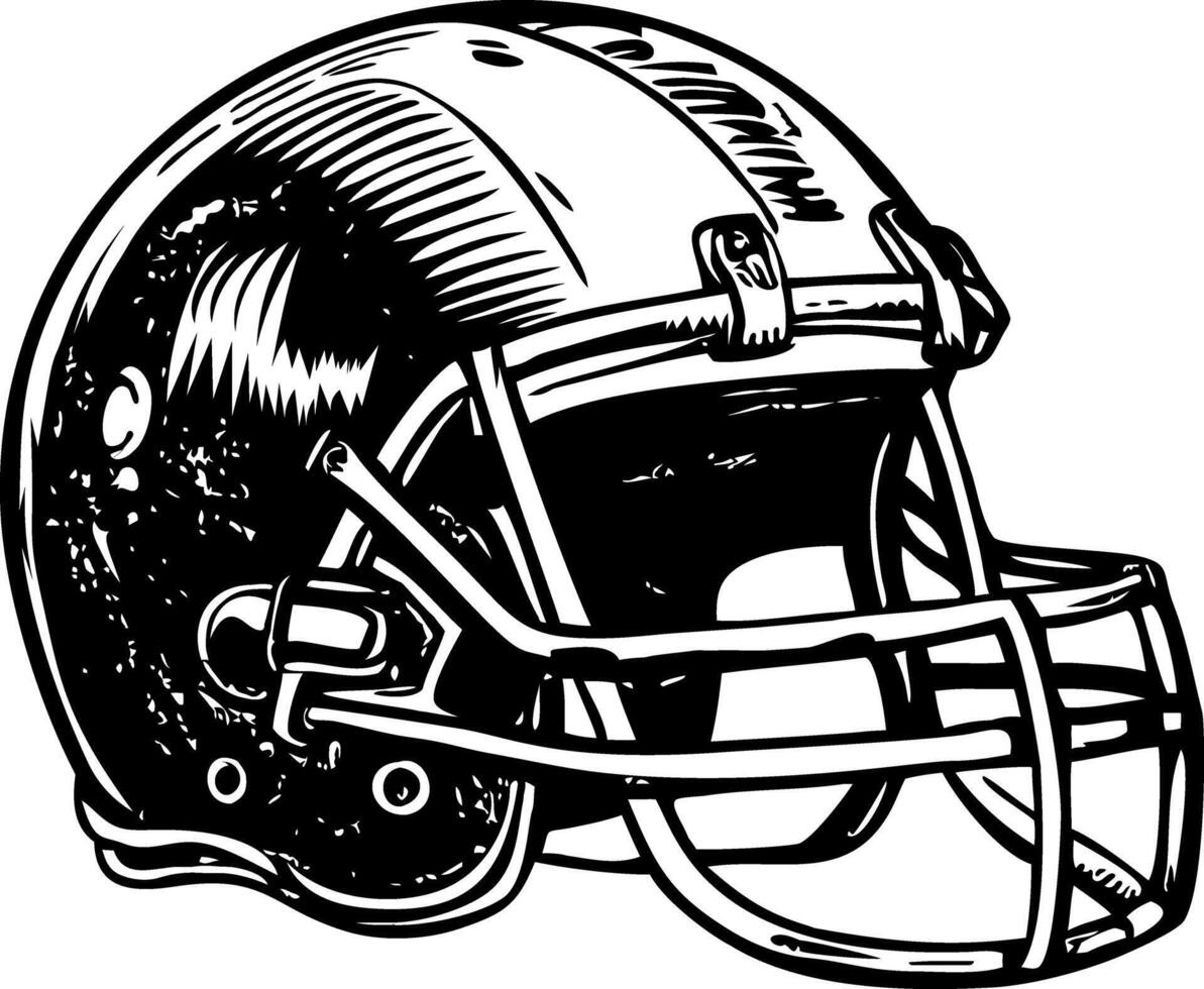 Football helmet vintage illustration vector