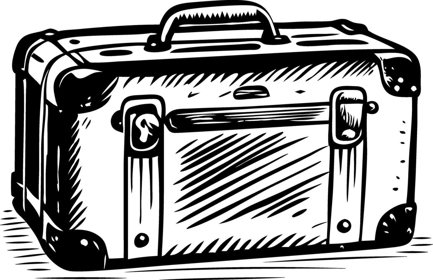 A sketchy illustration of a retro suitcase vector