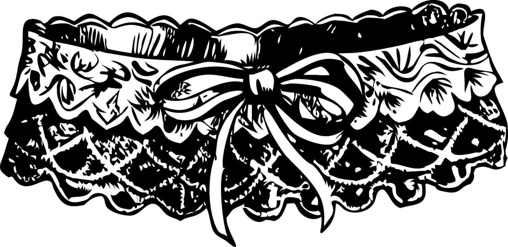 Lace garter vintage style illustration vector