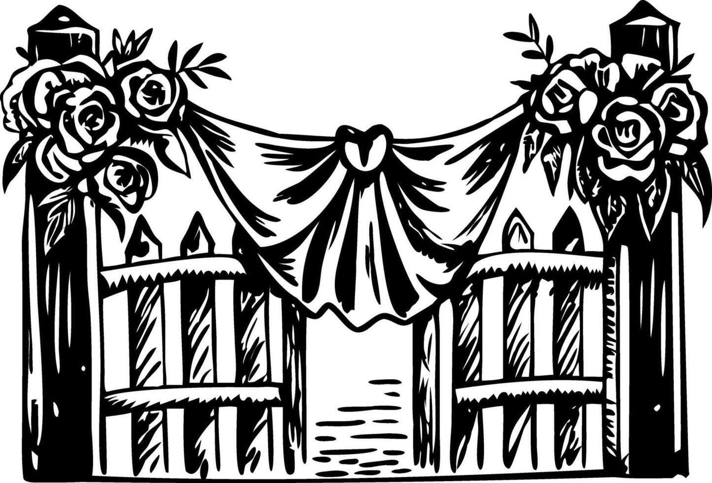 A illustration of vintage wedding decor vector