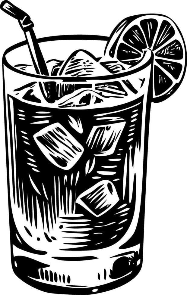 A vintage illustration of cocktail glass vector