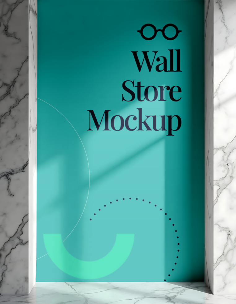 Wall store mockup psd