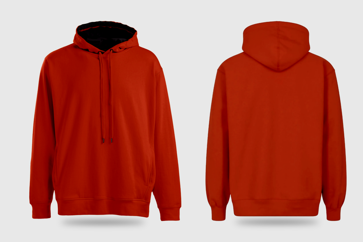 Front and back hoodie mockup psd