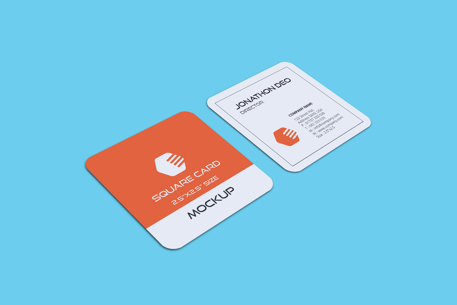 Tow Square Business Card Mockup psd