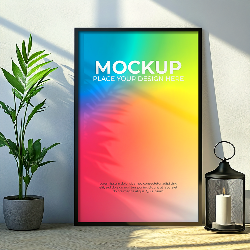 Rustic blank picture frame mockup for farmhouse decor concepts psd