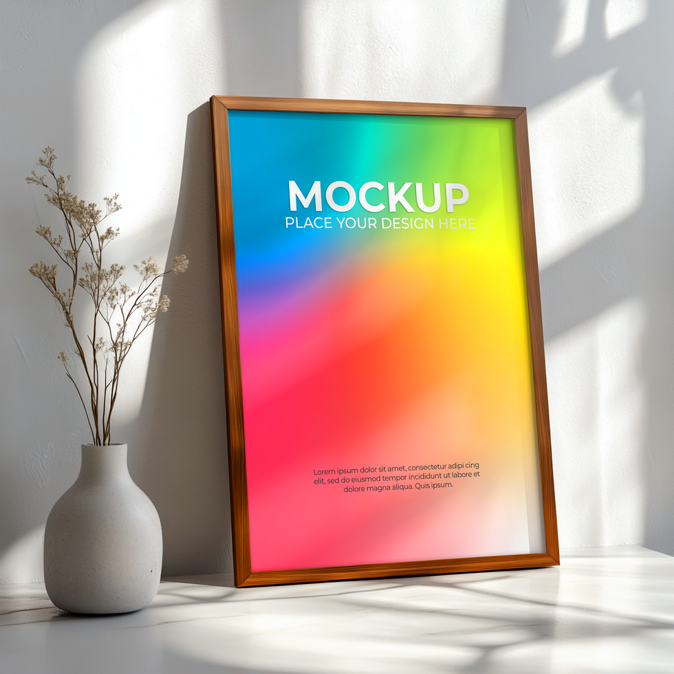 Realistic blank picture frame mockup for interior design Template psd
