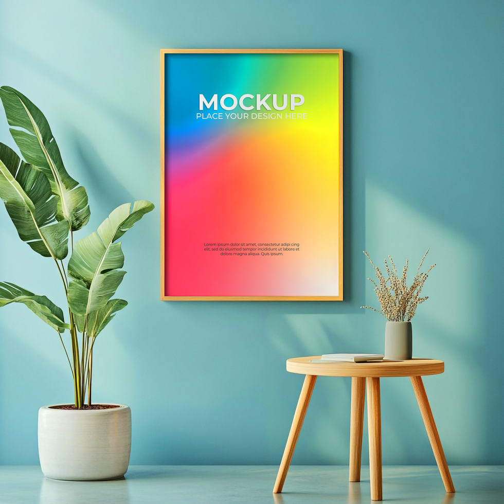 Blank wooden frame mockup for premium artwork displays psd