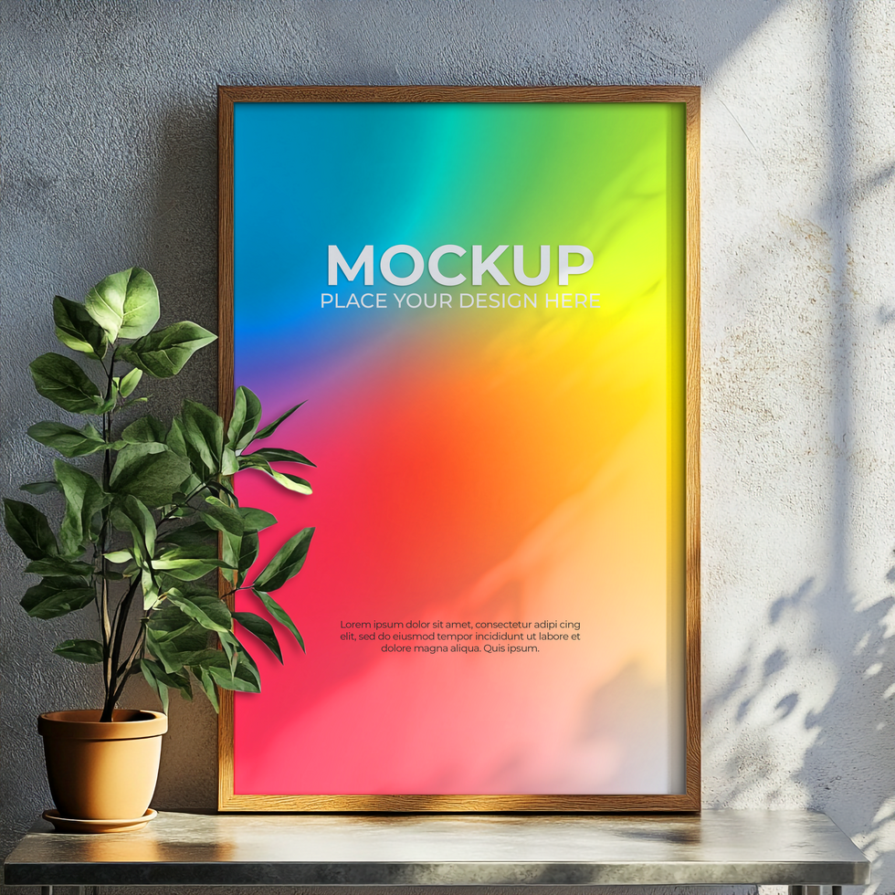 Stylish empty frame for digital artwork and creative branding psd