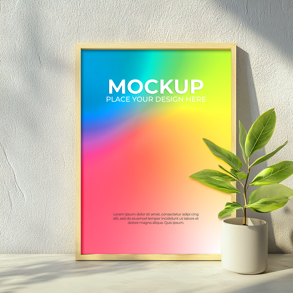 Minimalist white frame mockup for sleek home aesthetics psd