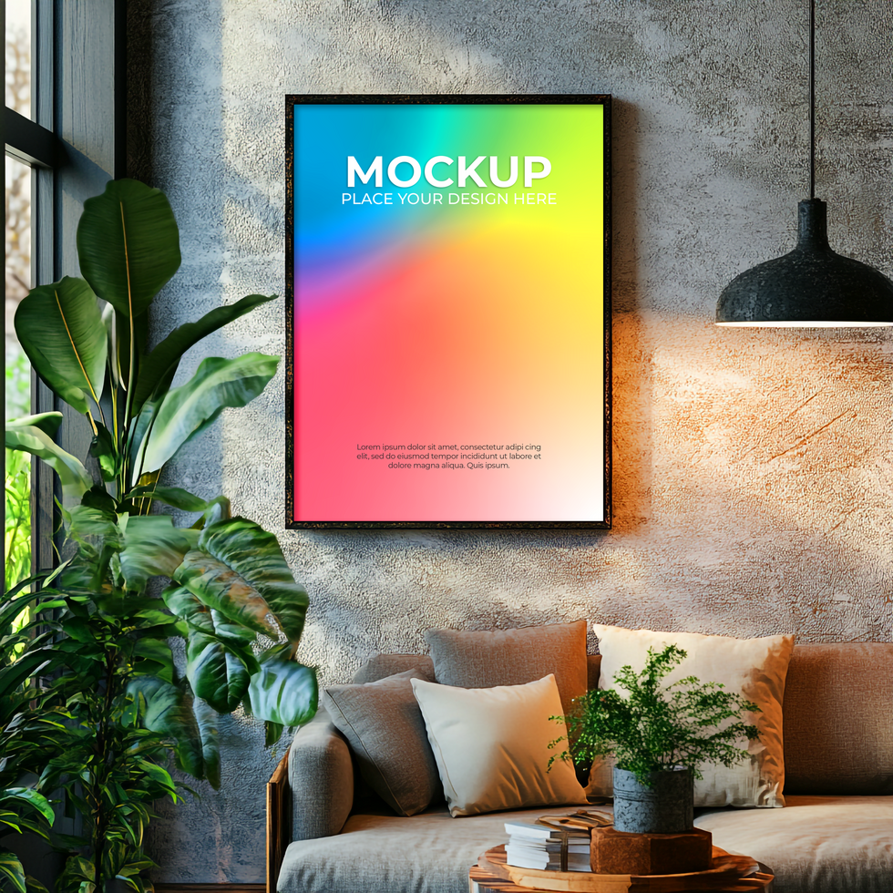 Realistic picture frame mockup for personalized artwork psd