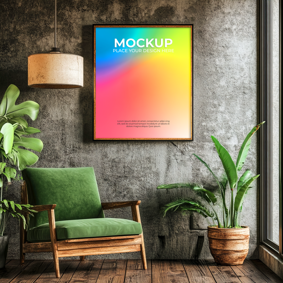 Elegant minimalist frame mockup for digital presentations psd