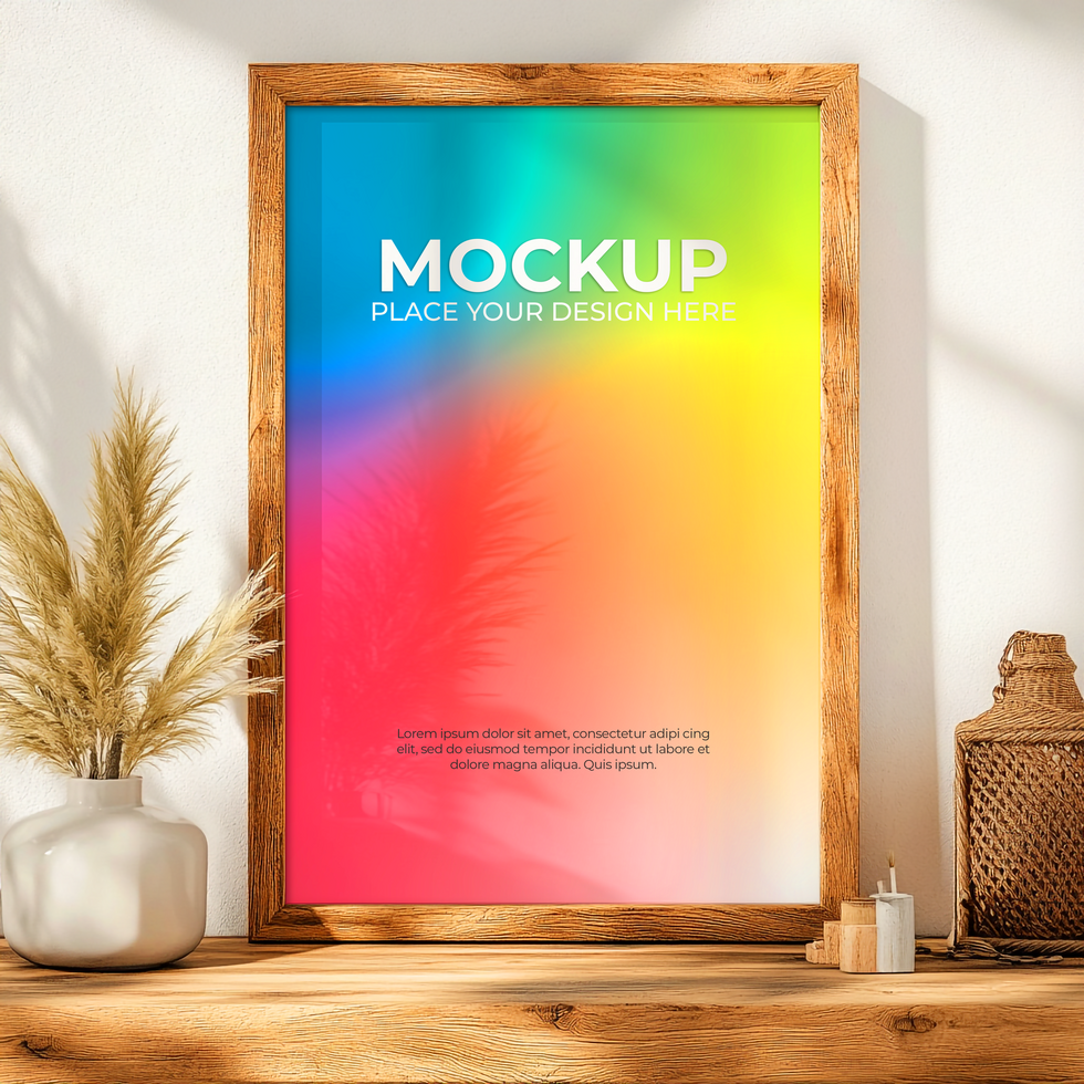 Minimalist empty frame for modern home decoration psd