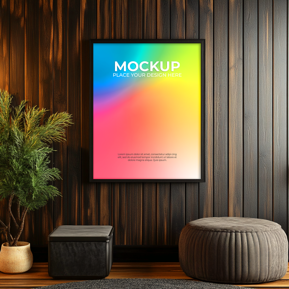 Modern blank picture frame for stylish home decor psd
