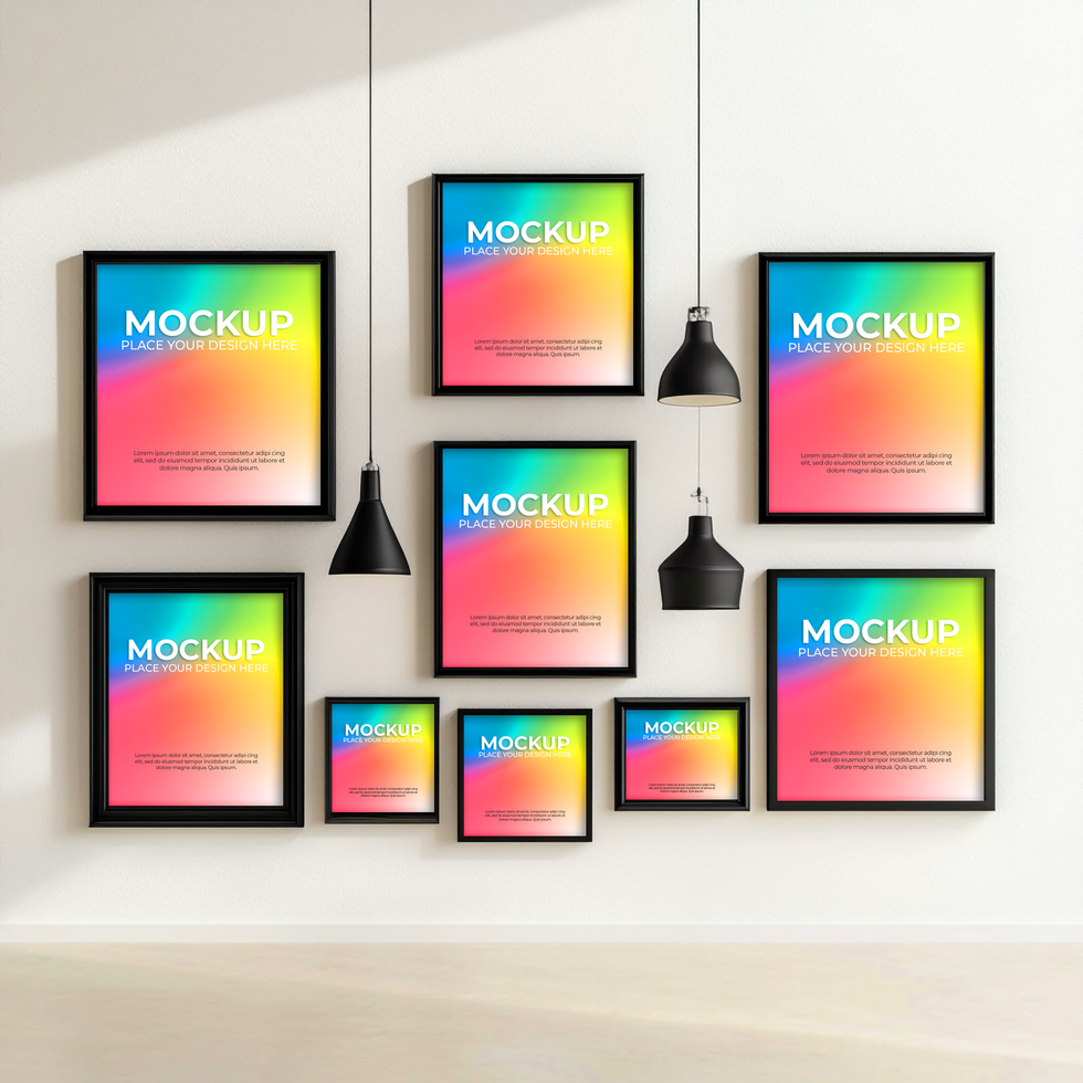 Minimalist blank frame mockup for aesthetic interior setups psd