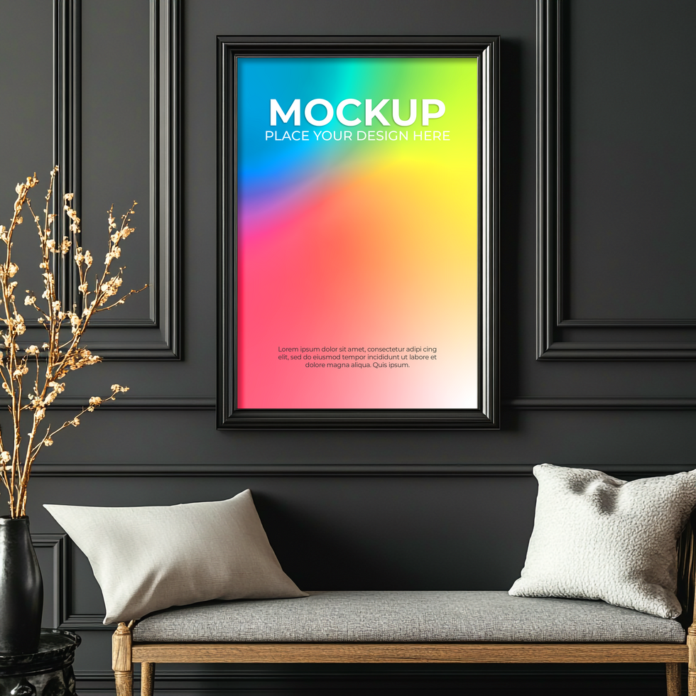 Modern blank frame mockup for photography and posters psd