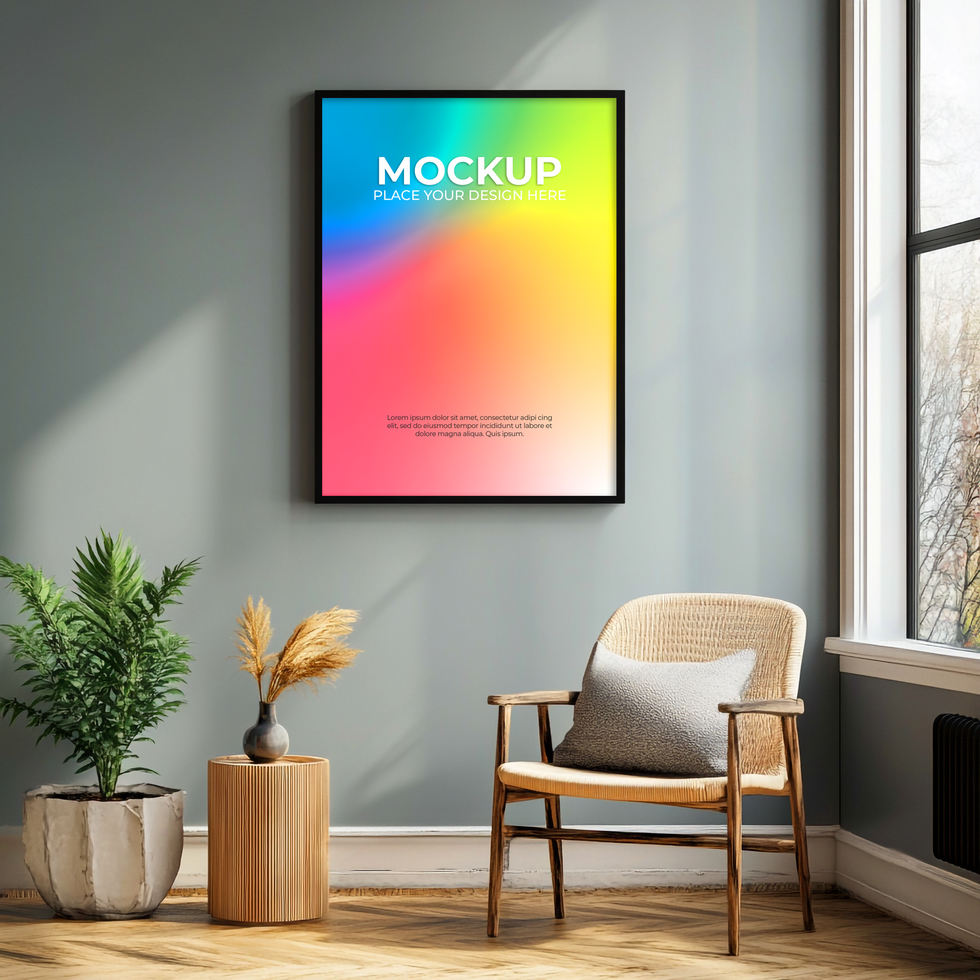 High-quality empty frame for interior branding visuals psd