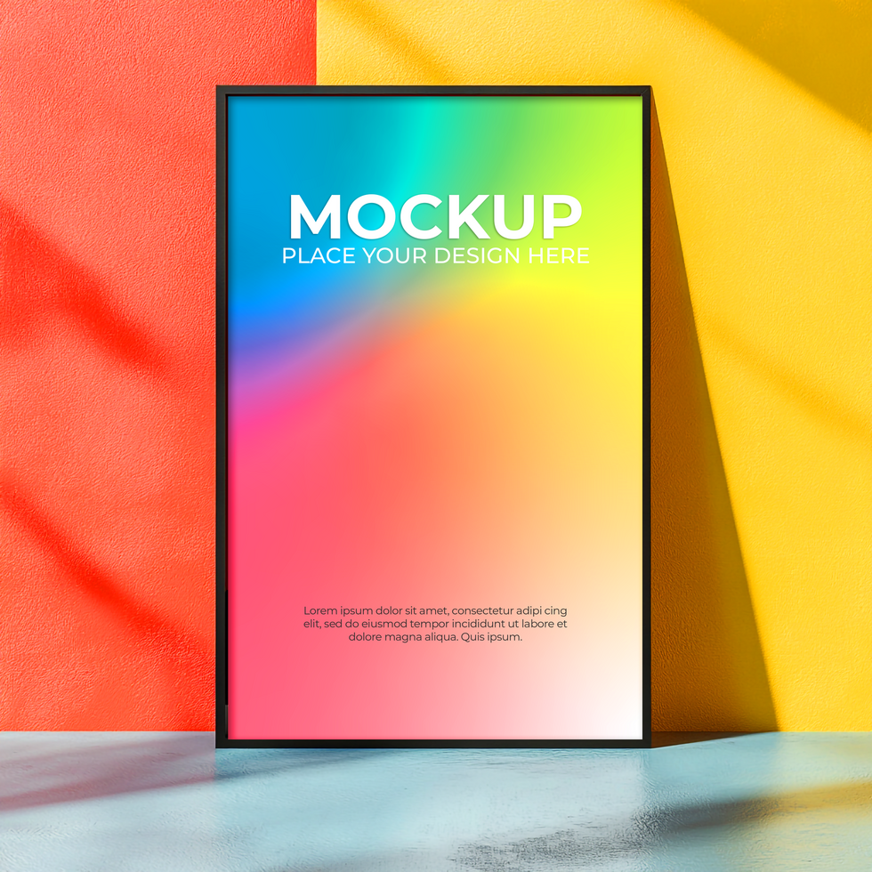 Soft-toned minimalist frame mockup for cozy interior designs psd
