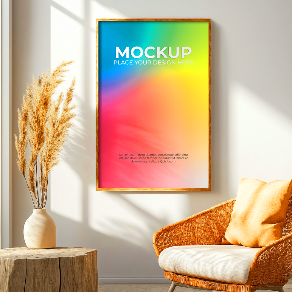 Minimalist picture frame template for sophisticated branding psd