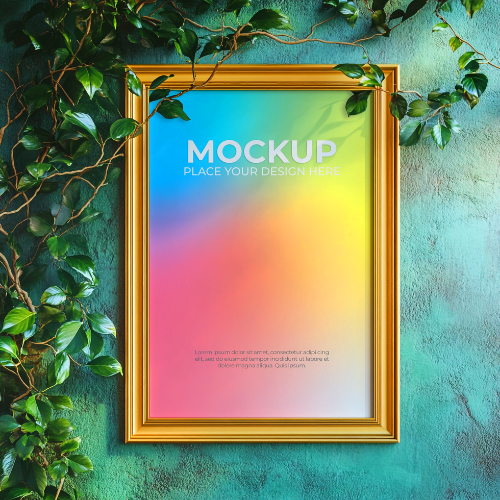 Blank picture frame template for photography and art showcasing psd