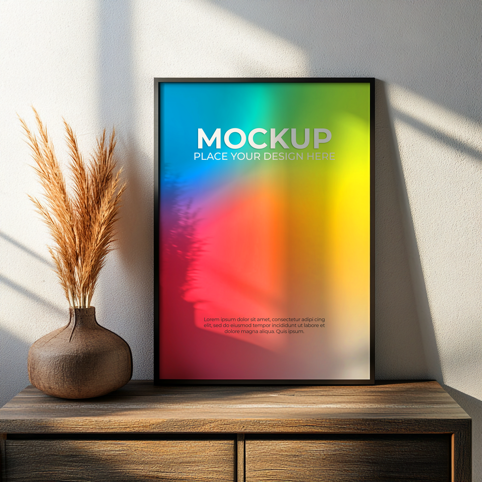 Professional photo frame mockup for gallery and showroom displays psd
