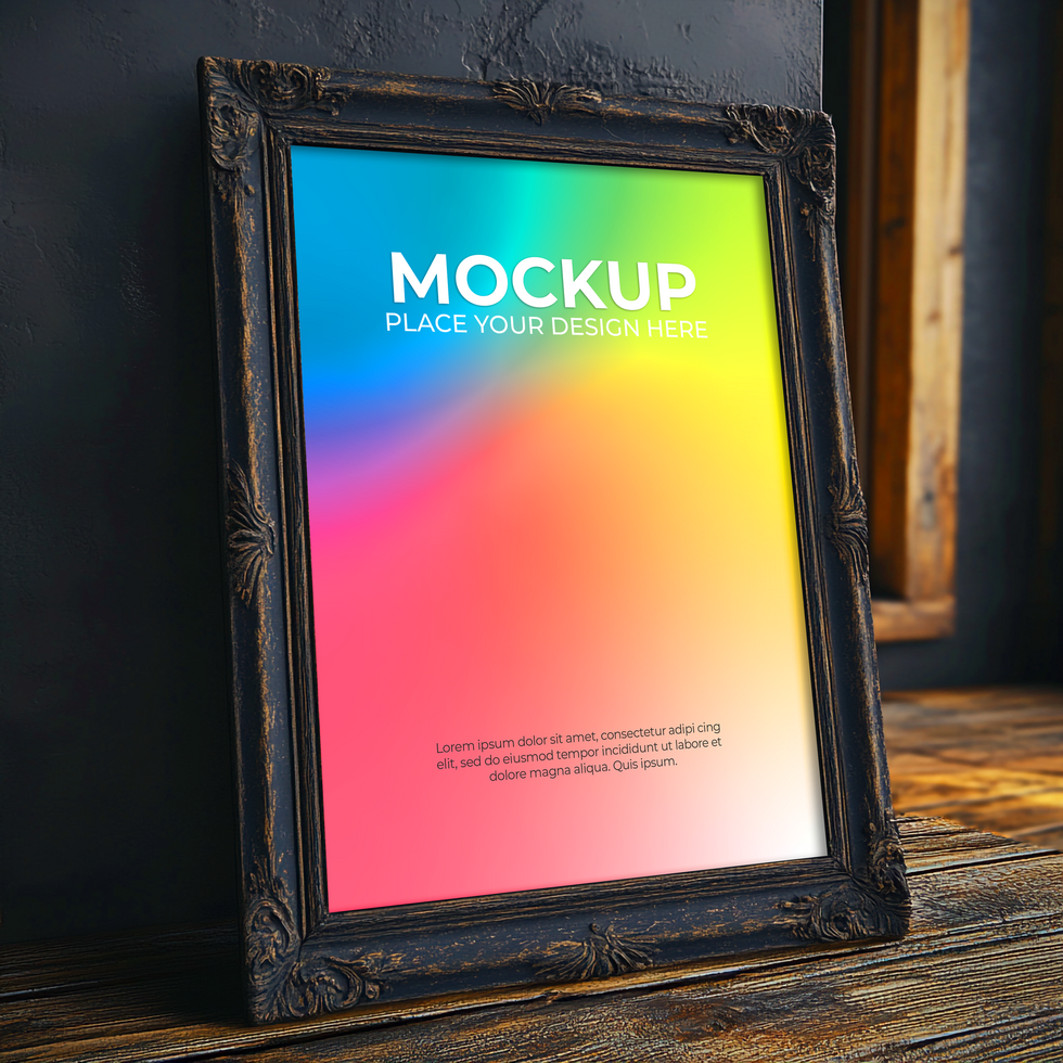 Stylish frame template for showcasing poster and canvas prints psd