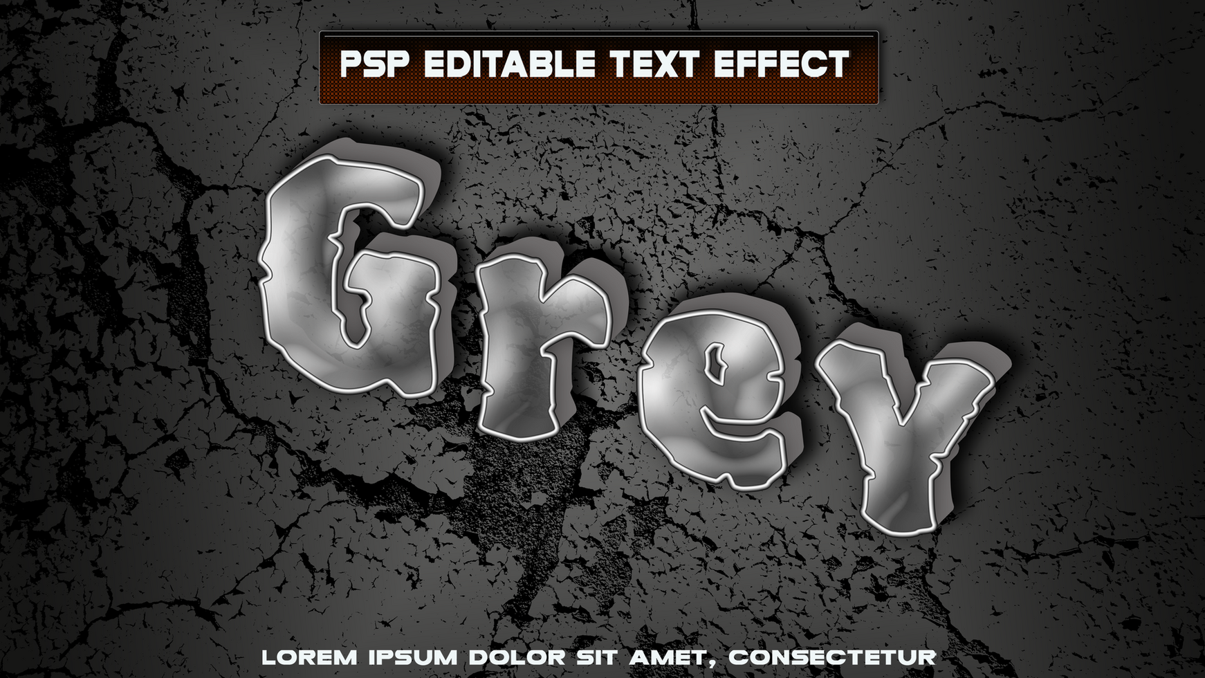 Grey letters with stone style psd