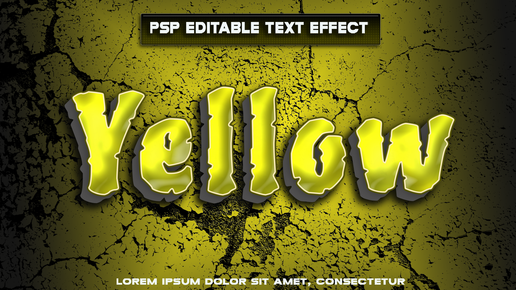yellow letters with stone style psd