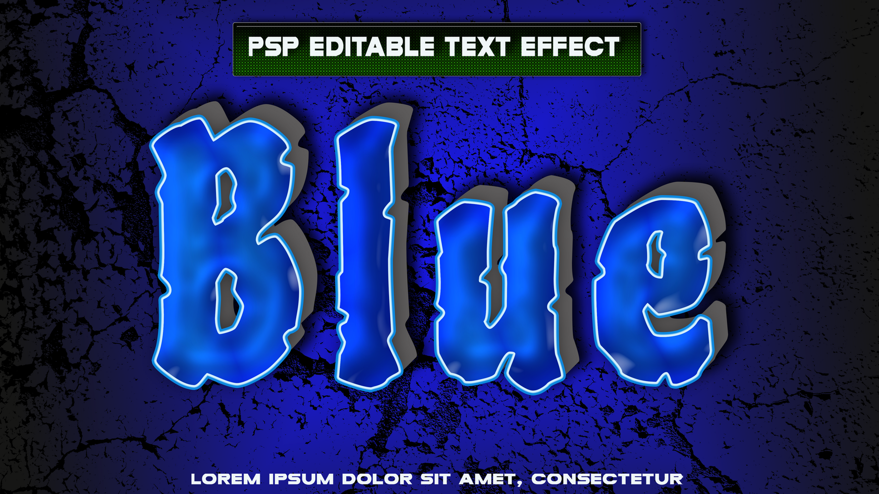 Blue letters with stone style psd