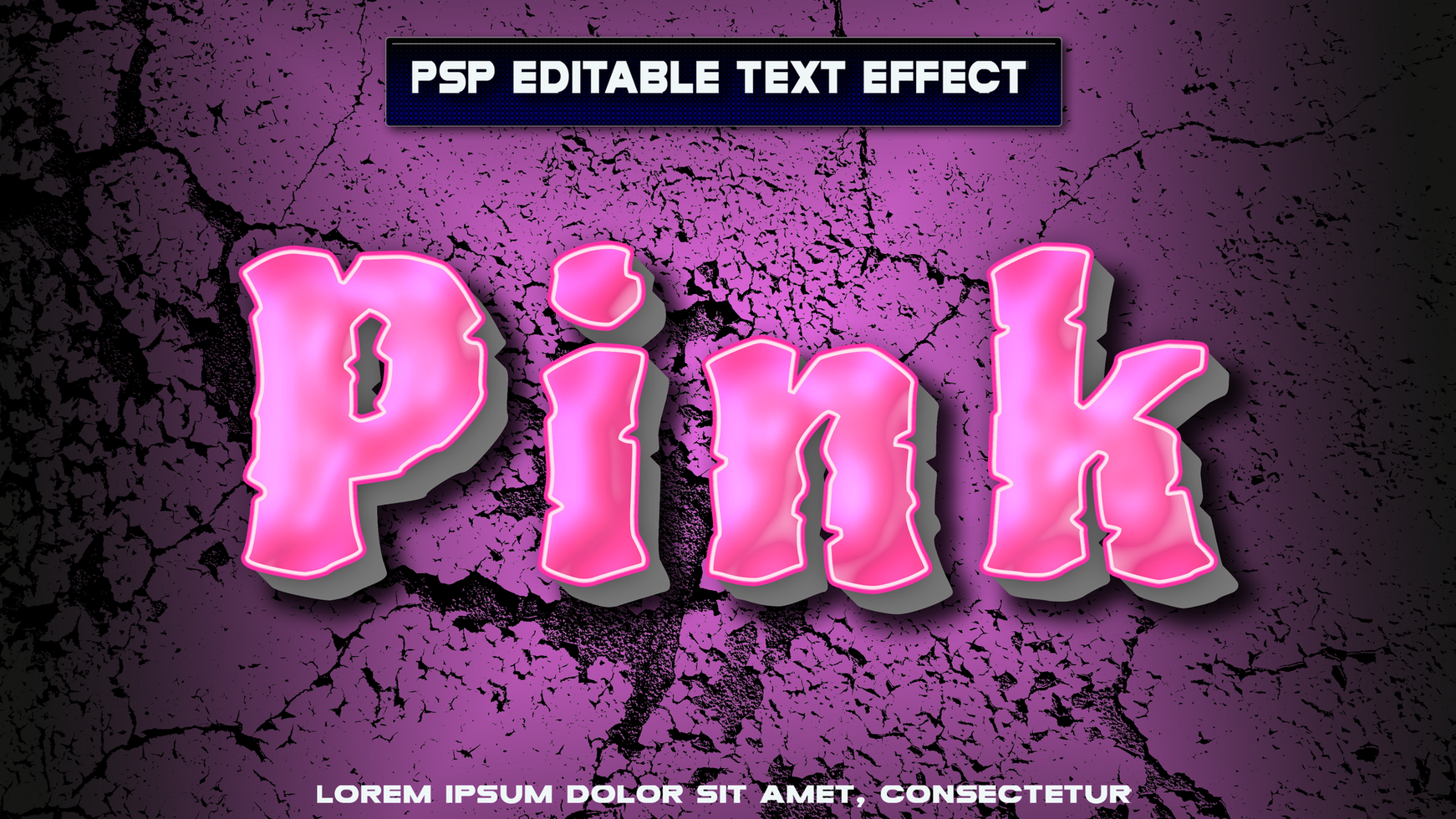 Pink letters with stone style psd