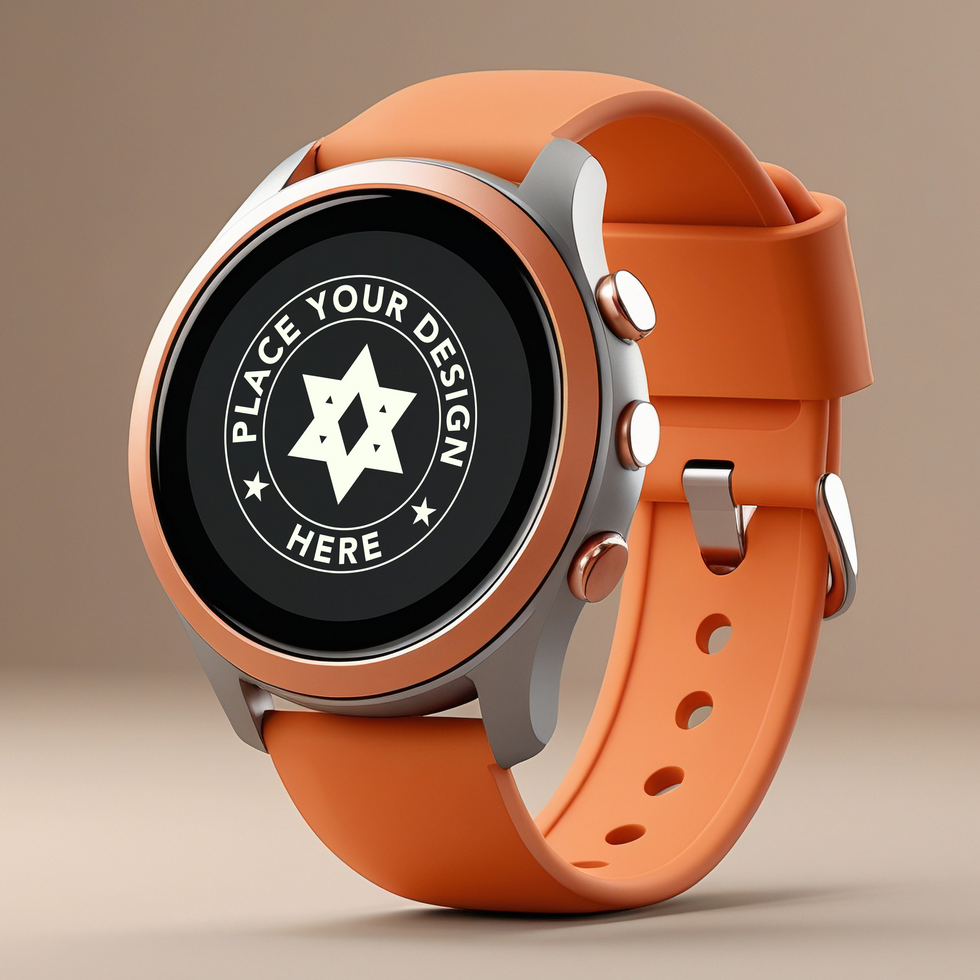 Unique smart digital watch mockup template psd