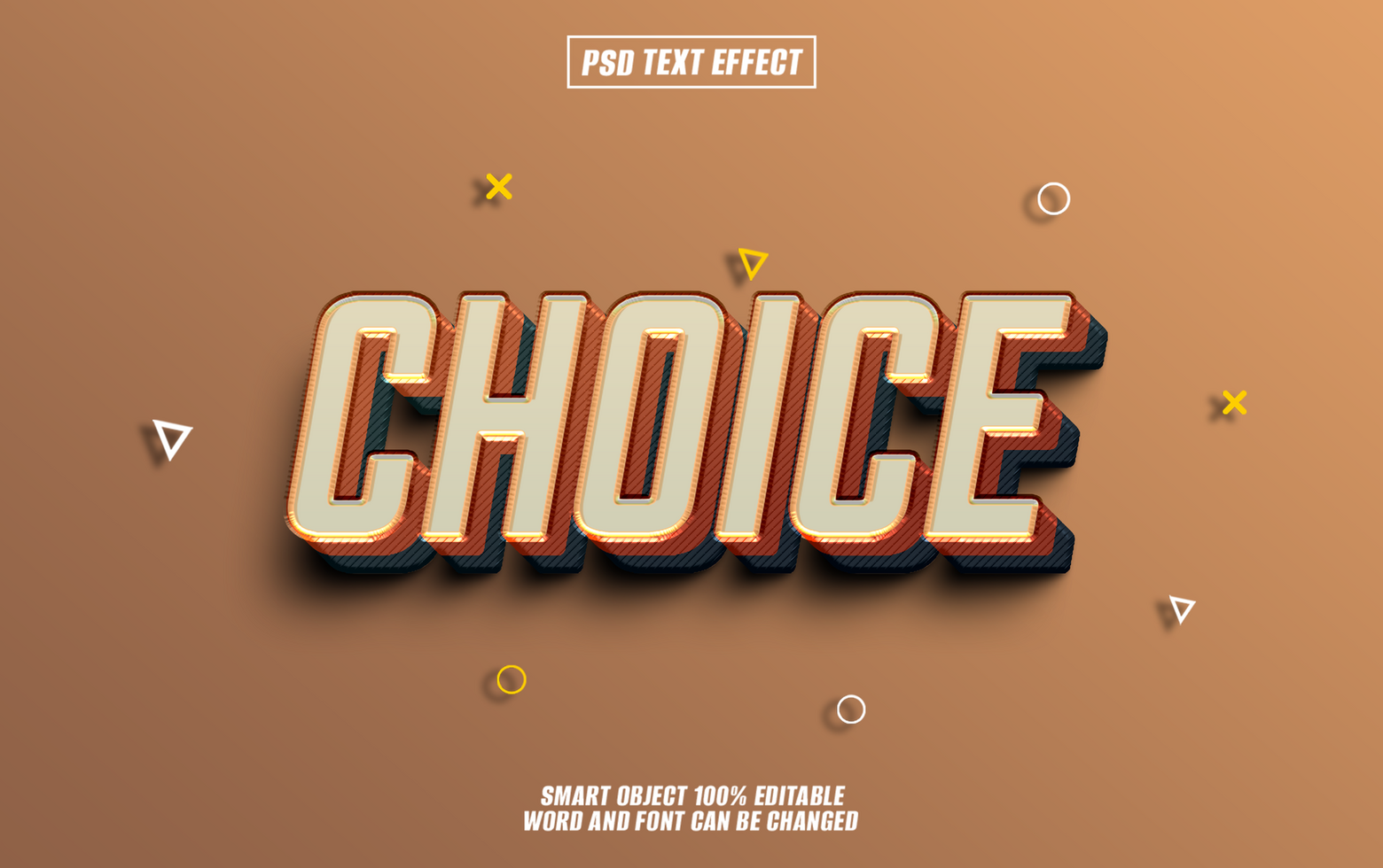 3D text effect design CHOICE psd