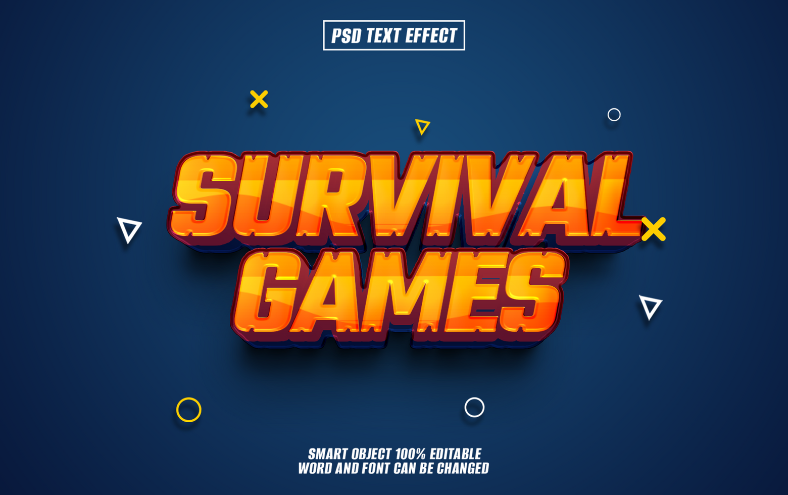 3D text effect of Survival Games, psd
