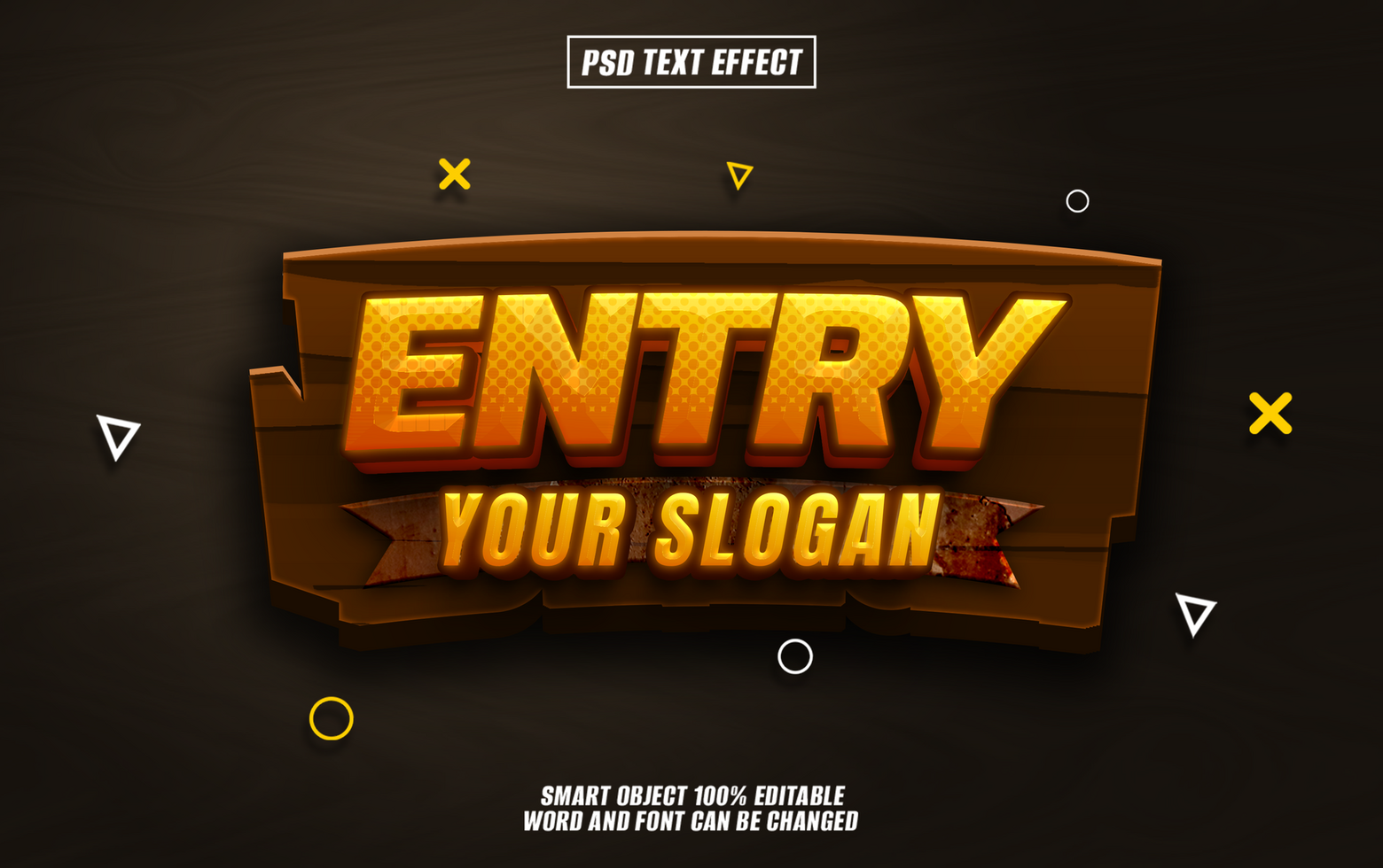 3D entry text effect design, editable slogan psd
