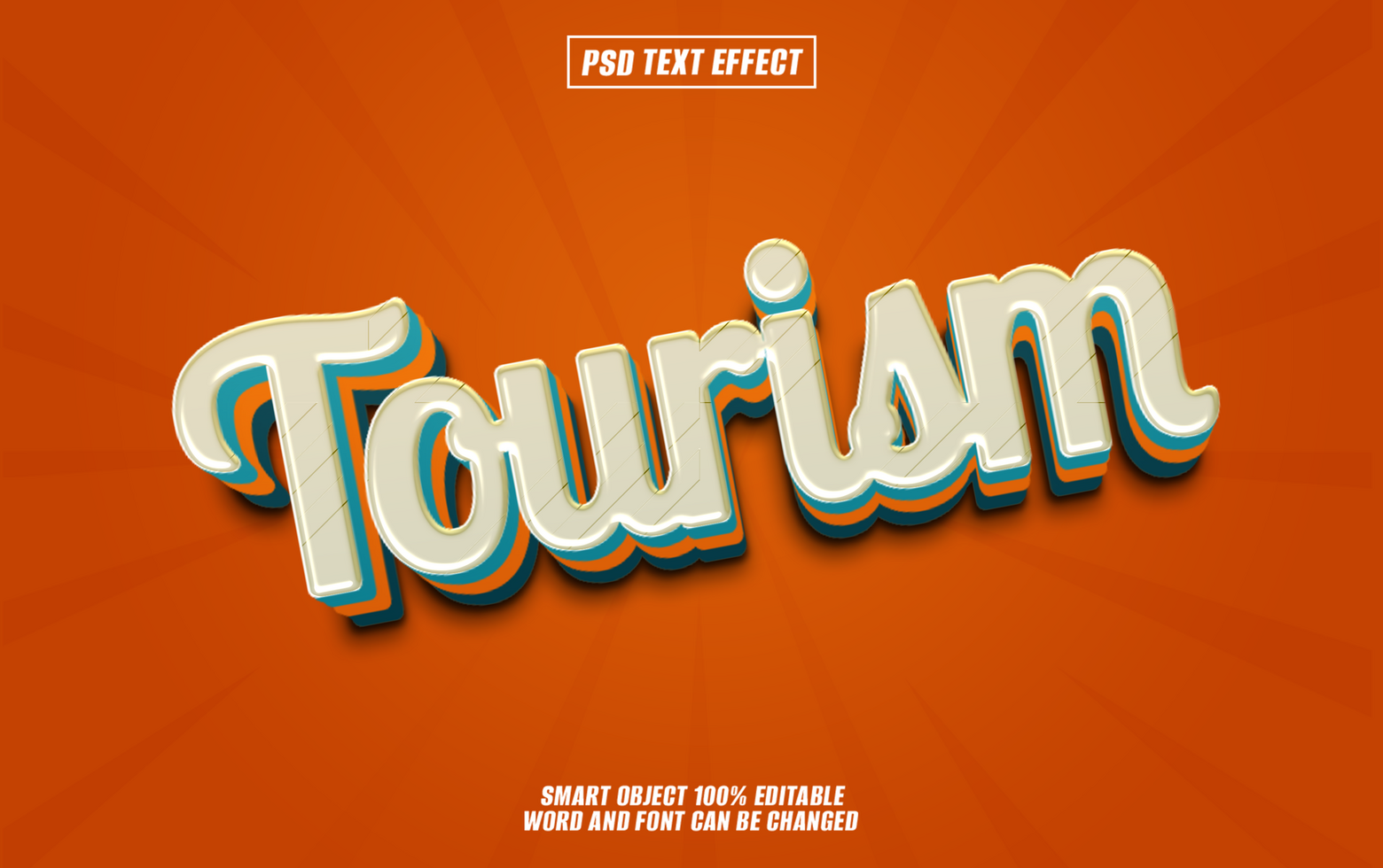 Retro styled Tourism text effect. holiday themes. psd